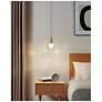 6_Eglo Terque 1 Light Black & Brushed Gold LED Pendant Light w/ Glass Shade more views