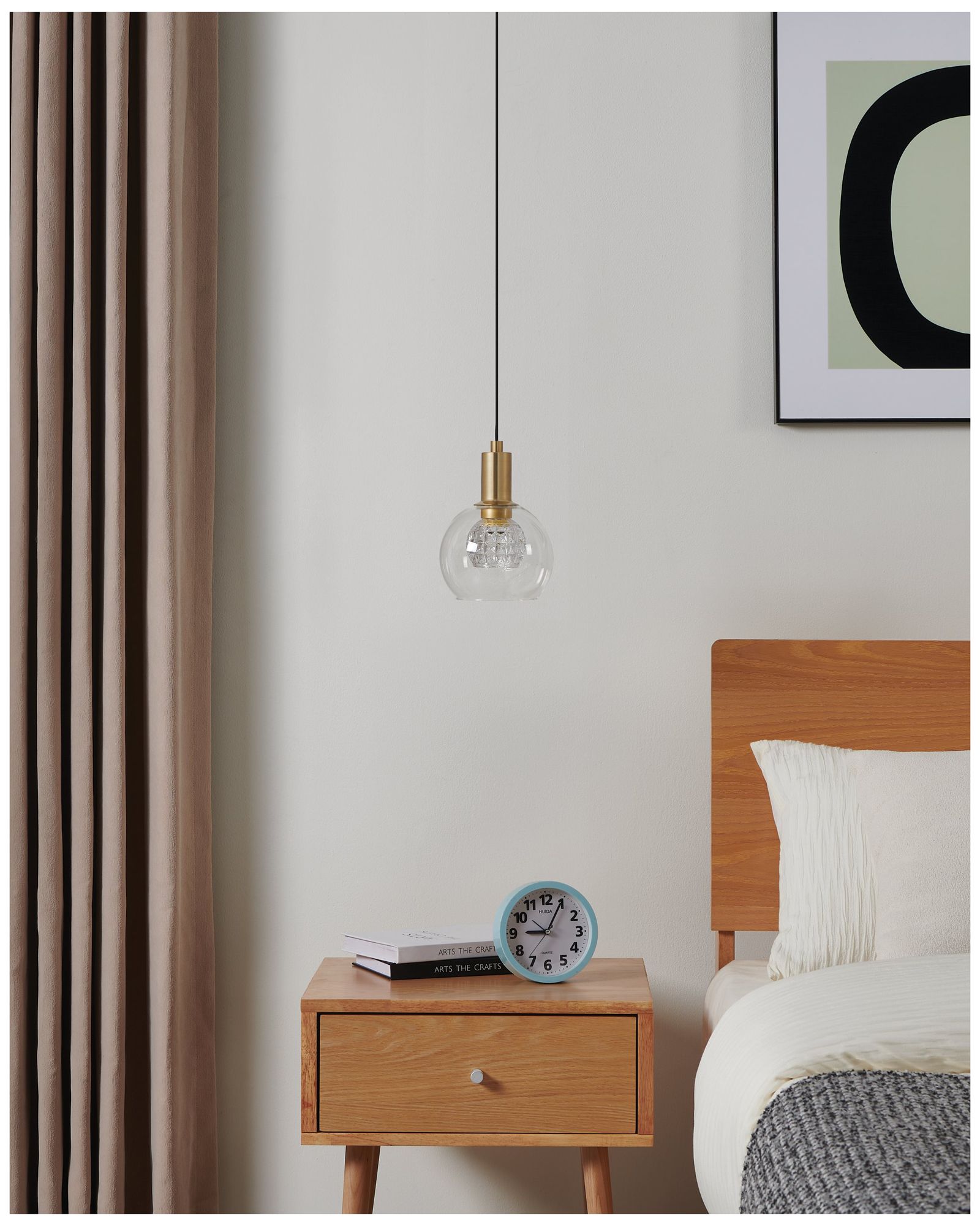 Image 7 Eglo Terque 1 Light Black & Brushed Gold LED Pendant Light w/ Glass Shade more views