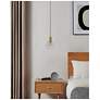 7_Eglo Terque 1 Light Black & Brushed Gold LED Pendant Light w/ Glass Shade more views