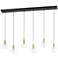 Eglo Terque 54" 6 Light Black & Brushed Gold LED Pendant w/ Glass Shades