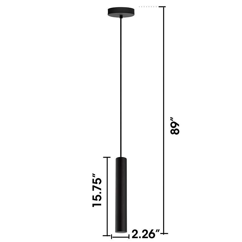 Image 2 Eglo Tortoreto 2 1/2" Wide Black Cylinder Mini Pendant more views