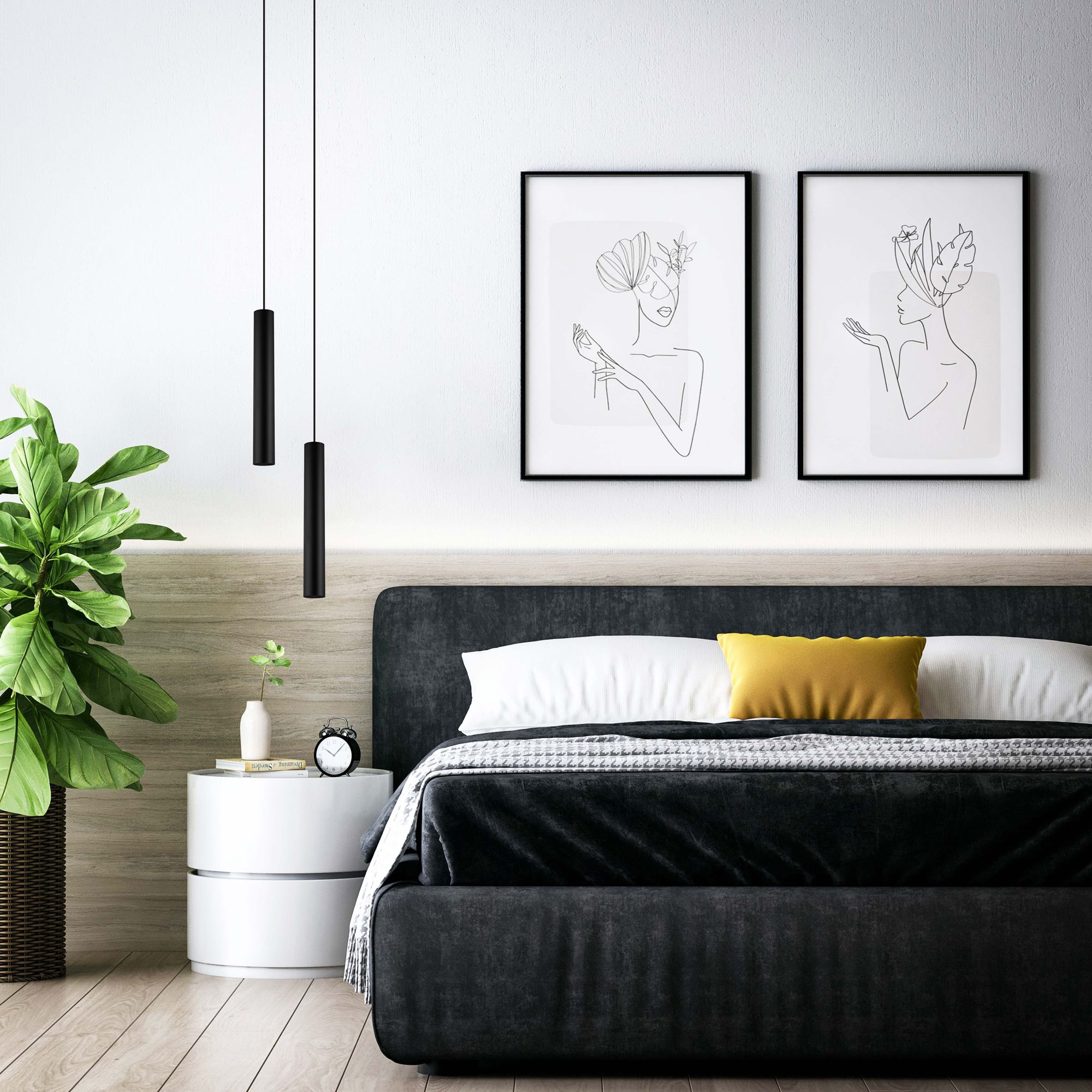 Eglo Tortoreto 2 1/2" Wide Black Cylinder Mini Pendant