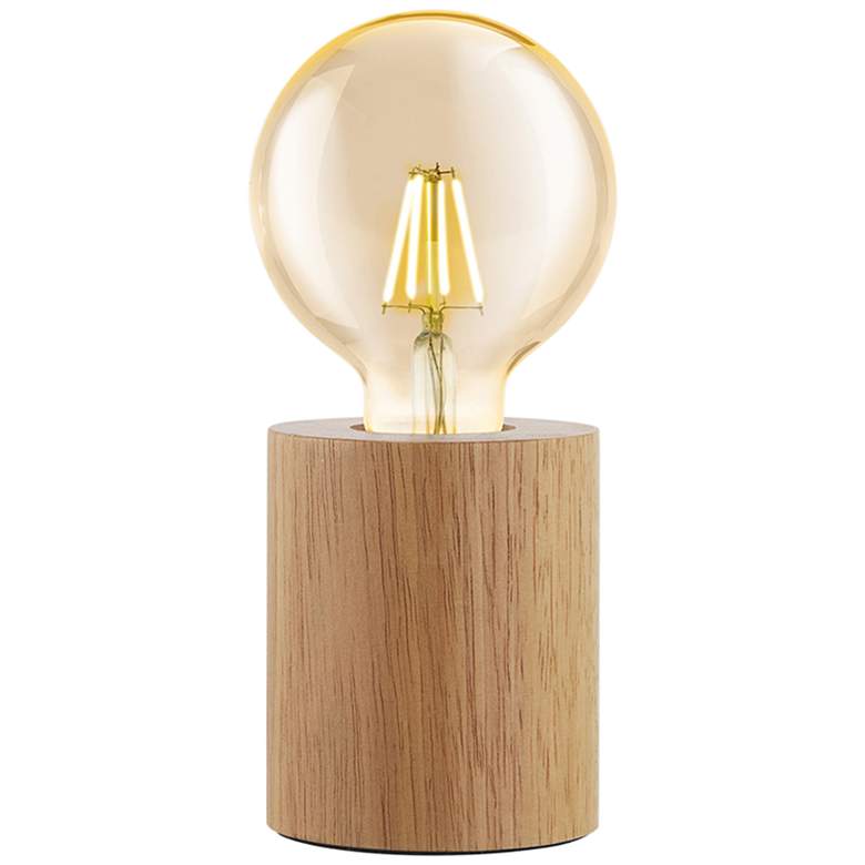 Image 1 Eglo Turialdo 4" High Natural Wood Accent Table Lamp