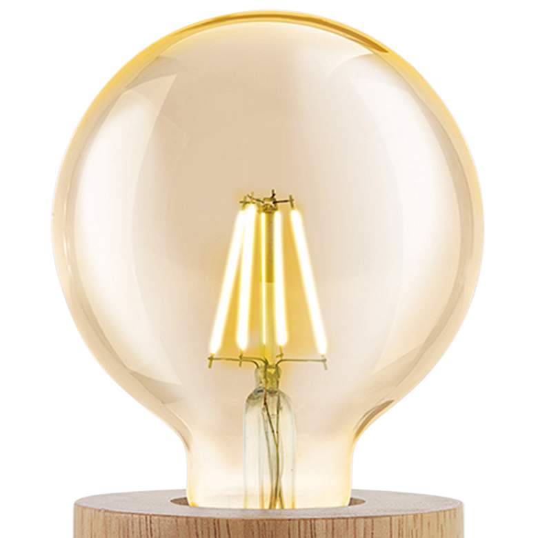 Image 2 Eglo Turialdo 4" High Natural Wood Accent Table Lamp more views
