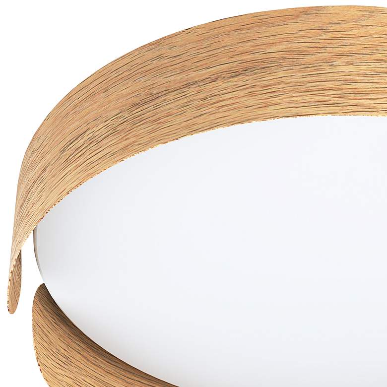 Image 2 Eglo Valcasotto 13.8" Wide Wood Trim LED Modern Ceiling Light more views