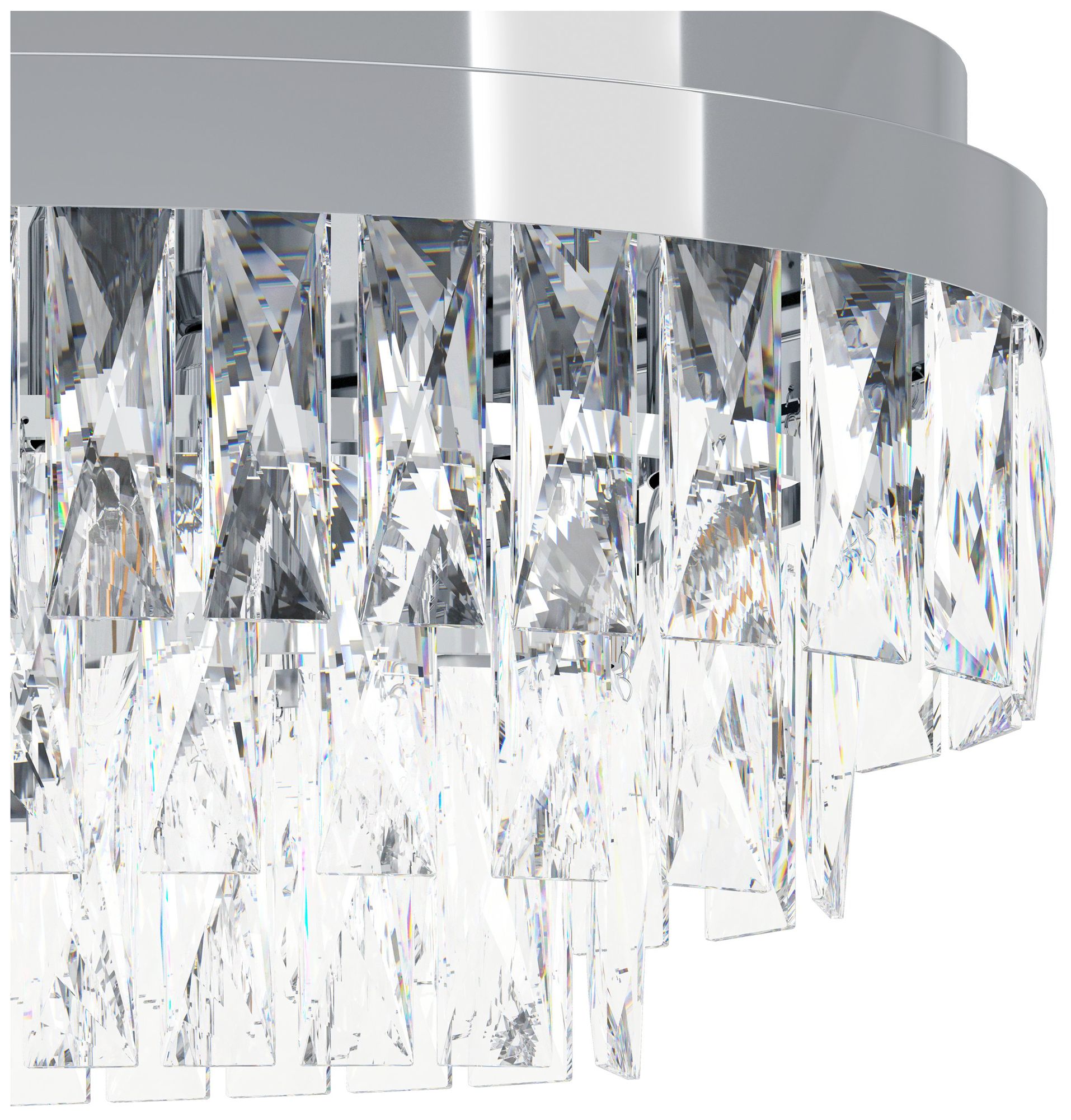 Image 3 Eglo Valparaiso 1 13 Light Chrome Chandelier w/ Clear Glass Crystal Shade more views