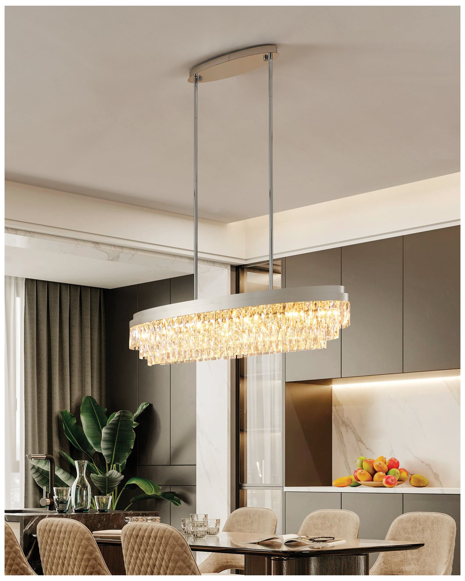 Image 6 Eglo Valparaiso 1 13 Light Chrome Chandelier w/ Clear Glass Crystal Shade more views