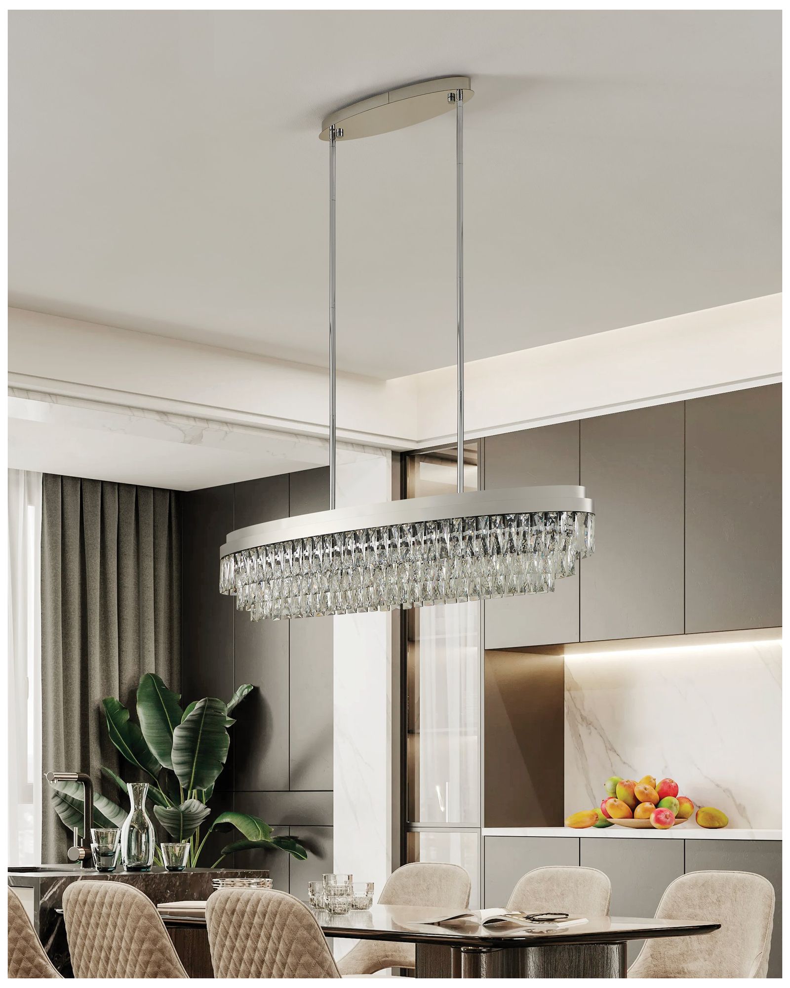 Image 7 Eglo Valparaiso 1 13 Light Chrome Chandelier w/ Clear Glass Crystal Shade more views