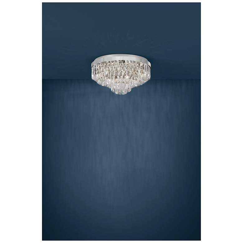 Image 4 Eglo Valparaiso 1 23" 11 Light Chrome Flush Mount, Clear Crystal Shade more views