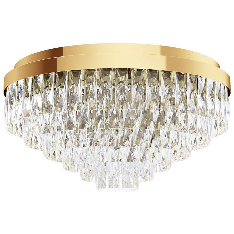 Image 1 Eglo Valparaiso 23" 11 Light Gold Flush Mount w/ Clear Glass Crystal Shade