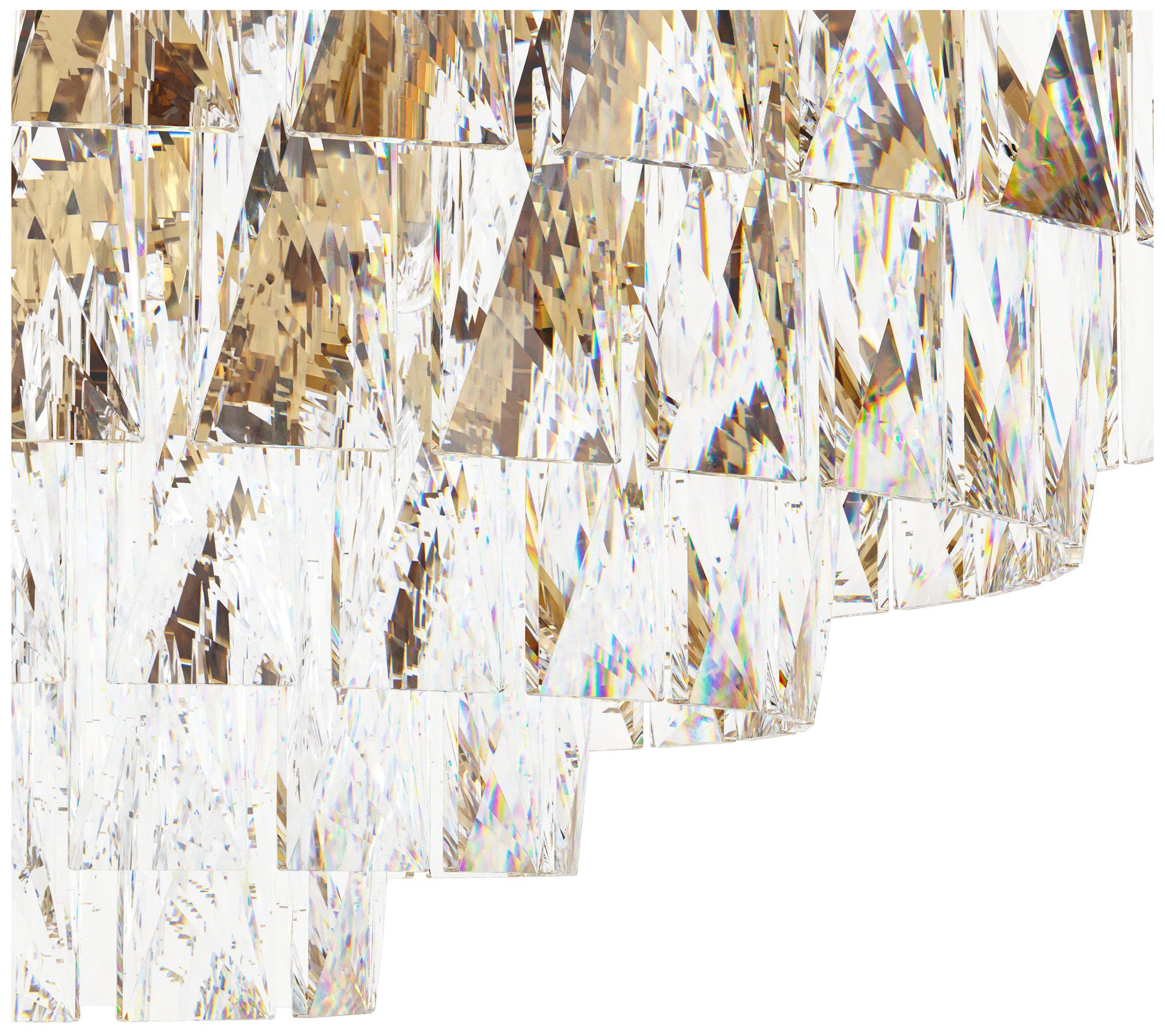 Image 3 Eglo Valparaiso 23" 11 Light Gold Flush Mount w/ Clear Glass Crystal Shade more views