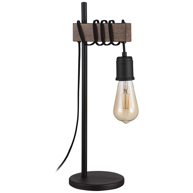 Image 1 Eglo Violon Black and Dark Brown Accent Table Lamp