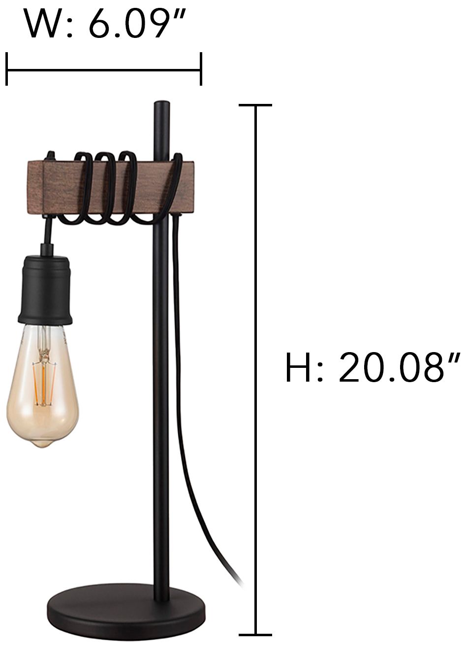 Image 3 Eglo Violon Black and Dark Brown Accent Table Lamp more views