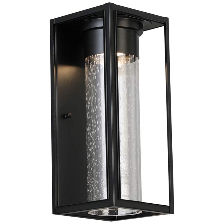 Image 3 Eglo Walker Hill 12" High Matte Black LED Outdoor Wall Light