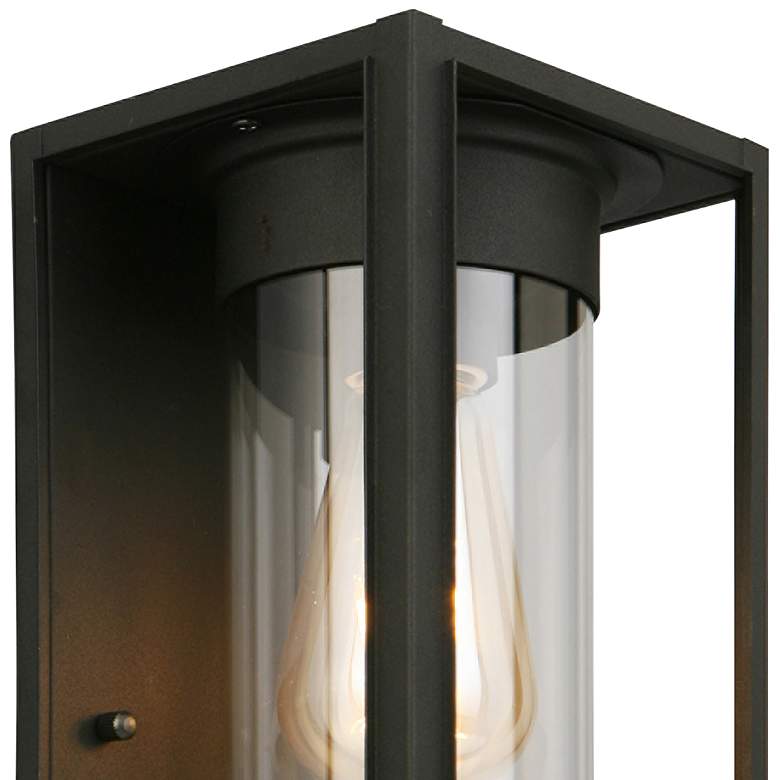 Image 2 Eglo Walker Hill 12 inch High Matte Black Outdoor Wall Light more views