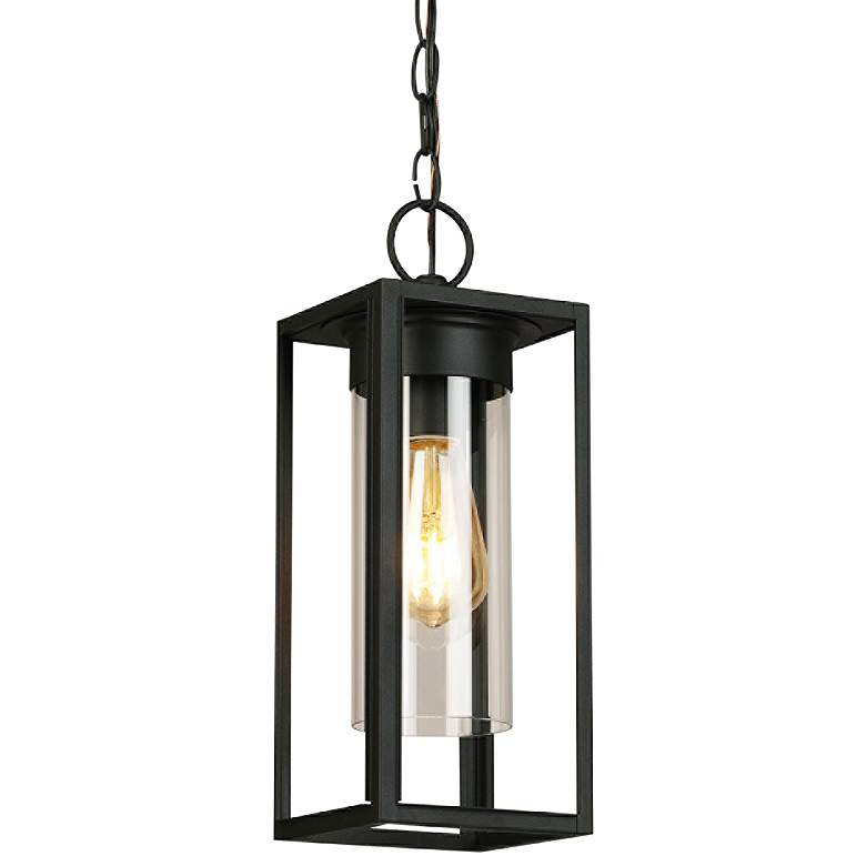 Image 2 Eglo Walker Hill 14 1/2"H Matte Black Outdoor Hanging Light