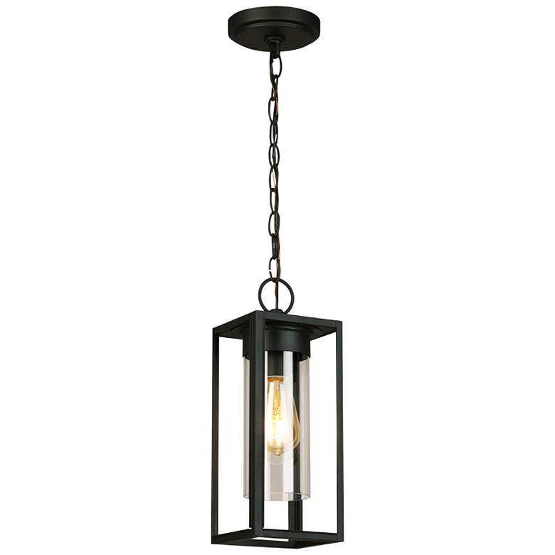 Image 5 Eglo Walker Hill 14 1/2 inchH Matte Black Outdoor Hanging Light more views