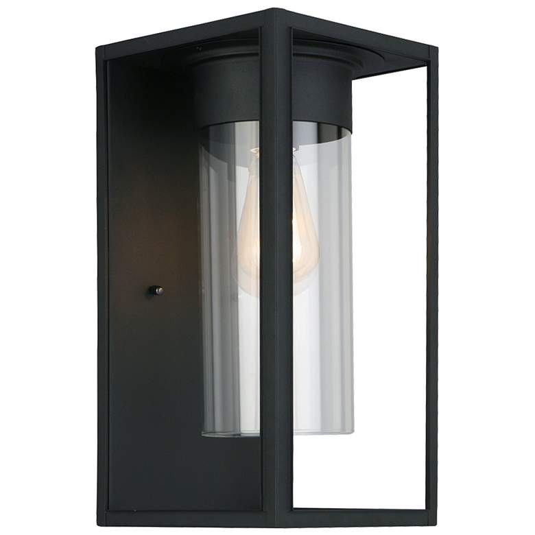 Image 1 Eglo Walker Hill 15" High Black Outdoor Wall Light