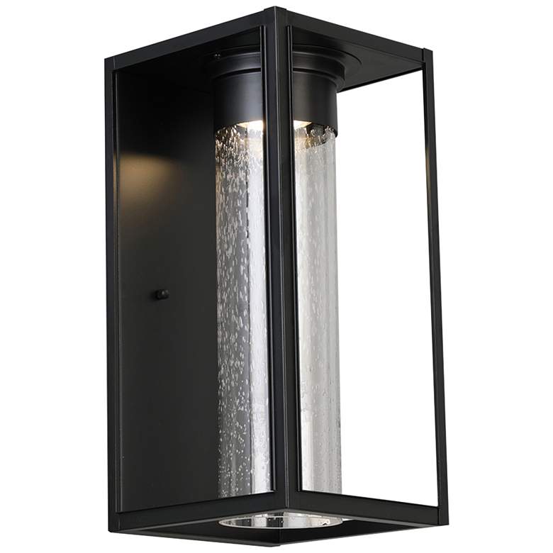 Image 3 Eglo Walker Hill 15 inch High Matte Black LED Outdoor Wall Light