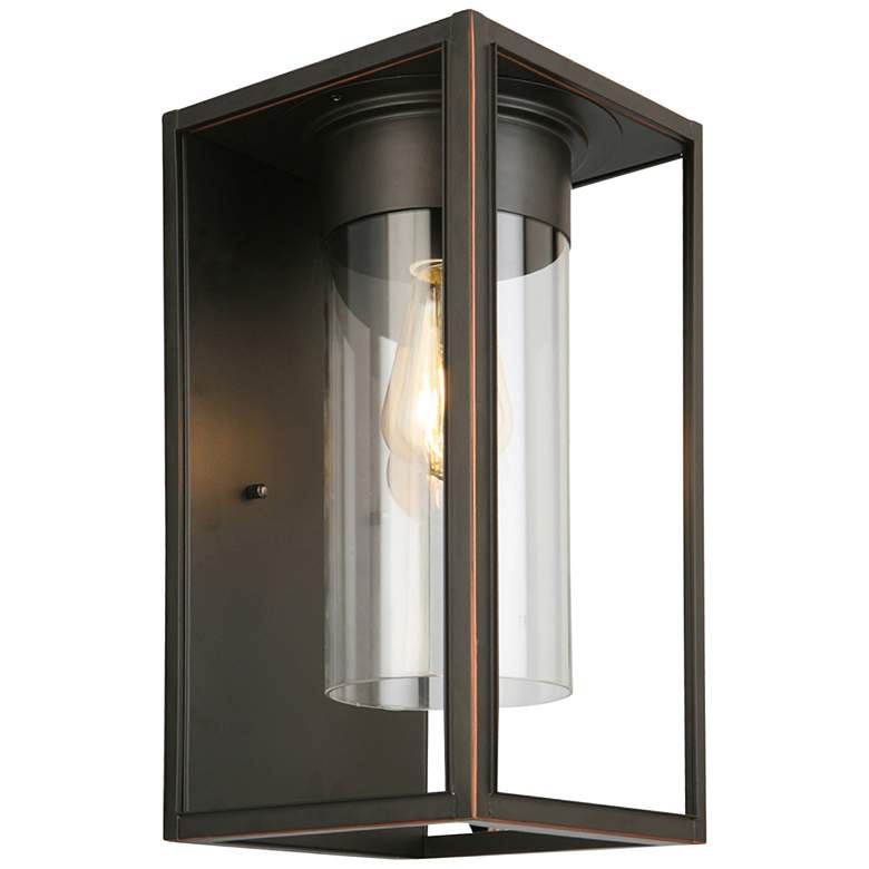 Image 1 Eglo Walker Hill 15 inchH Oil-Rubbed Bronze Outdoor Wall Light