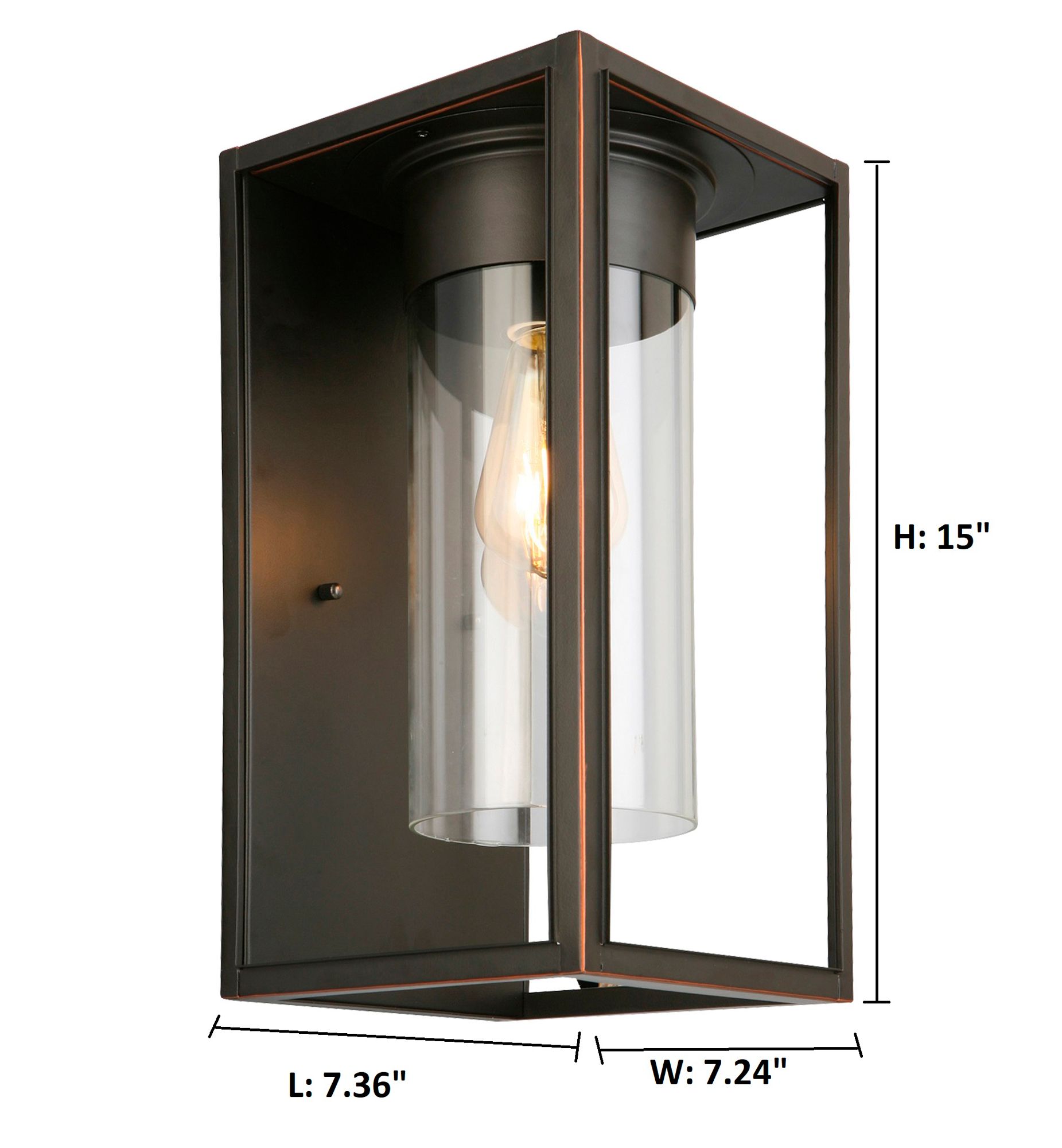 Image 4 Eglo Walker Hill 15"H Oil-Rubbed Bronze Outdoor Wall Light more views