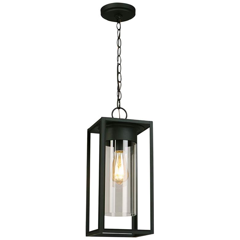 Image 5 Eglo Walker Hill 17 3/4 inchH Matte Black Outdoor Hanging Light more views