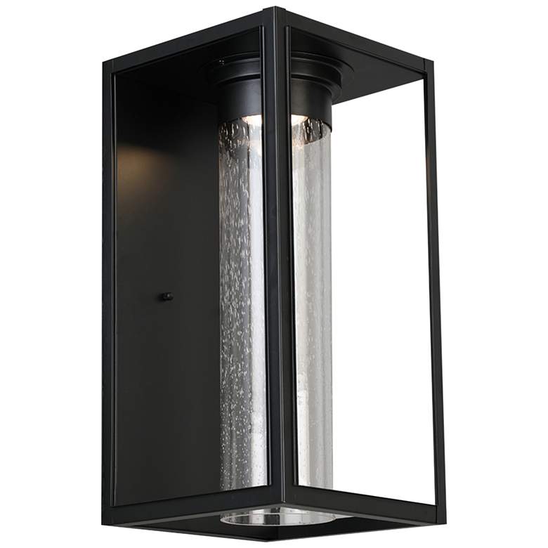 Image 3 Eglo Walker Hill 18" High Matte Black LED Outdoor Wall Light