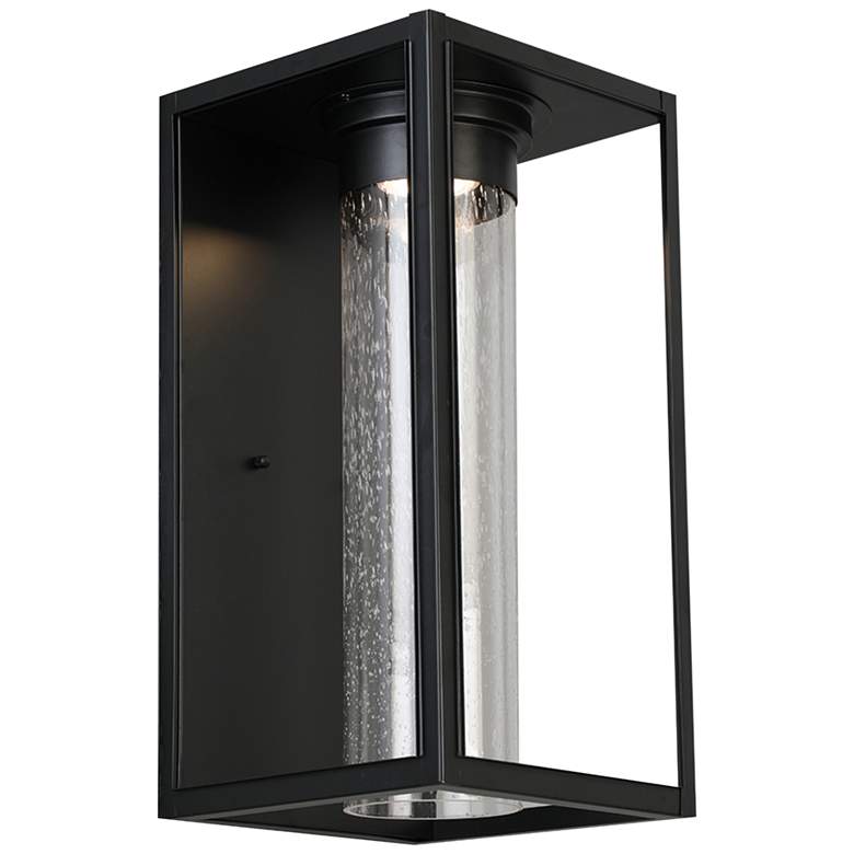 Image 3 Eglo Walker Hill 18 inch High Matte Black LED Outdoor Wall Light