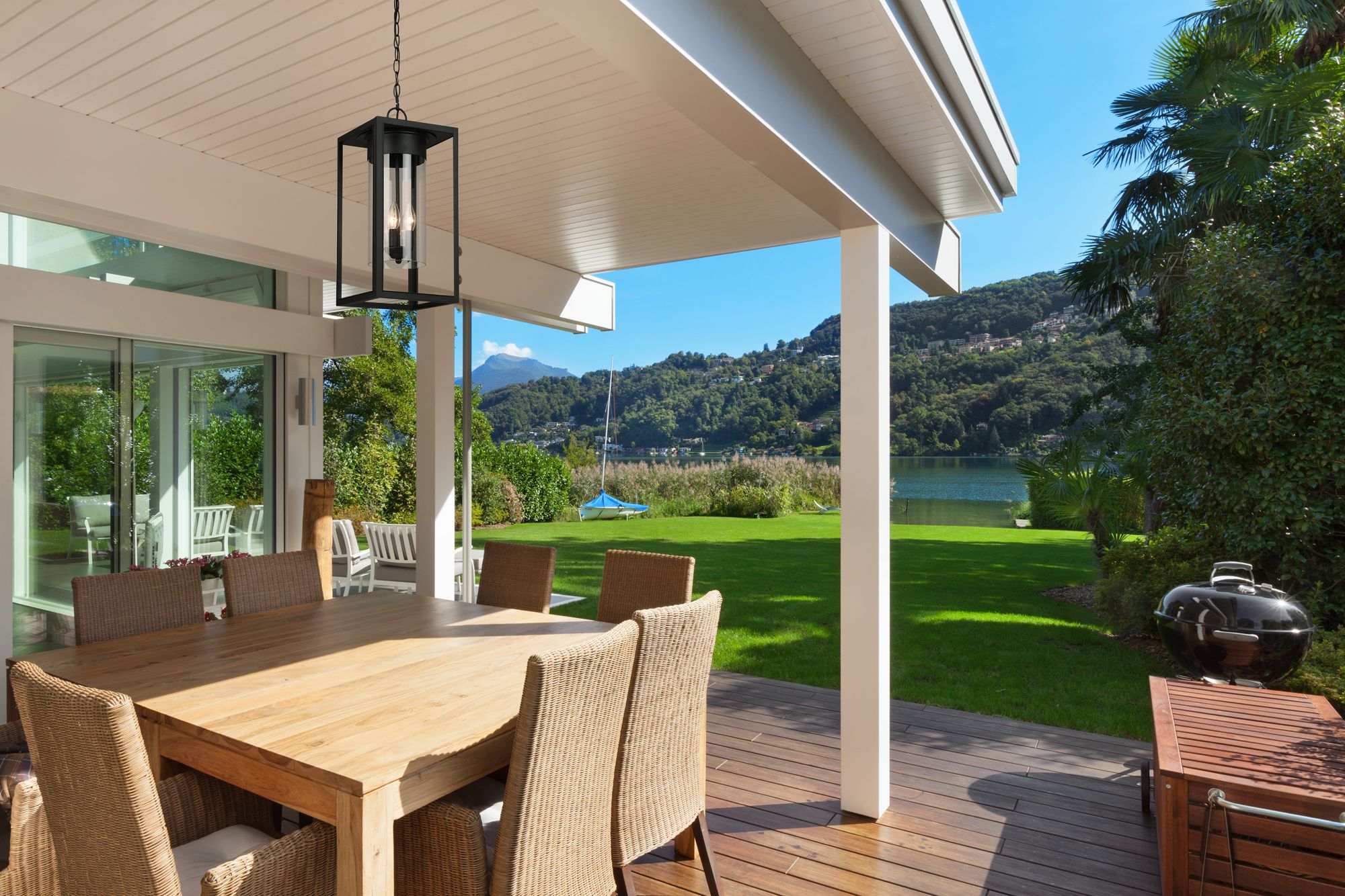 Eglo Walker Hill 20 3/4" High Matte Black Outdoor Hanging Light