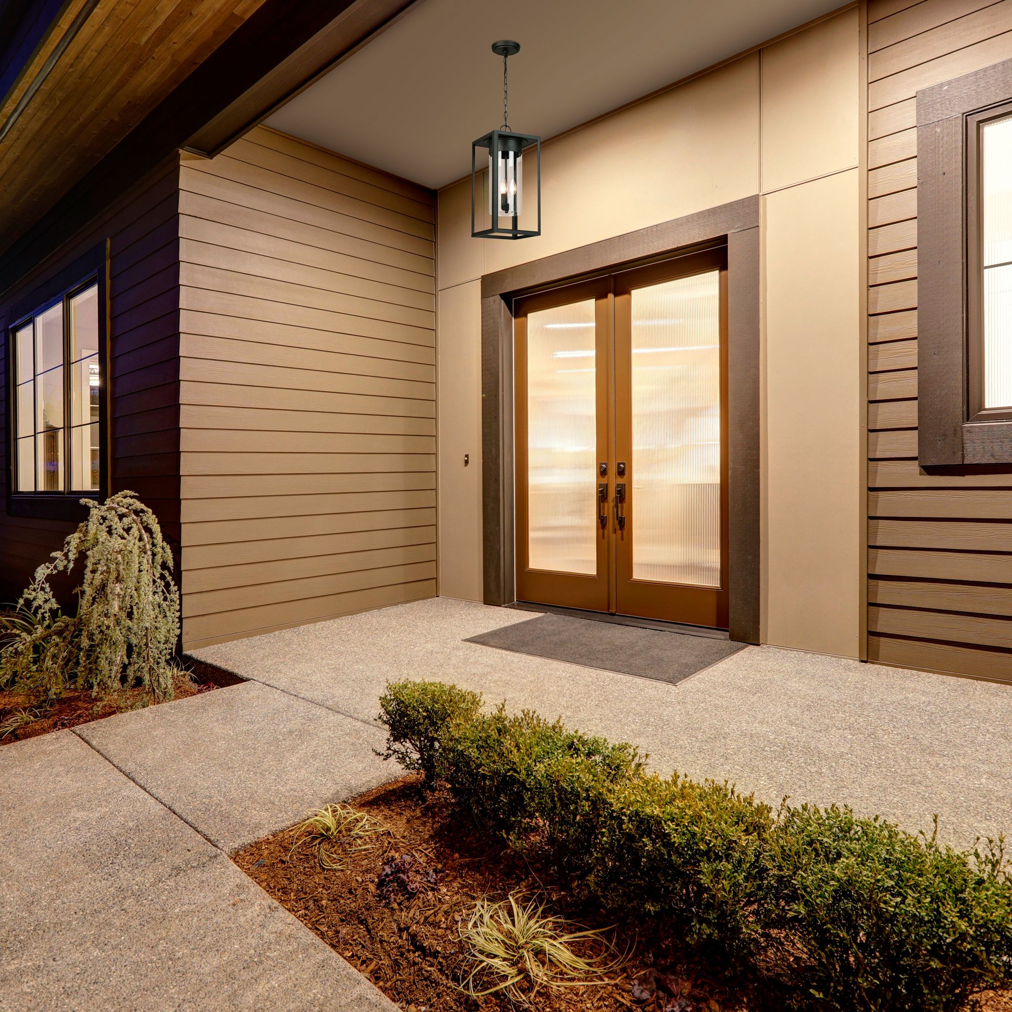 Eglo Walker Hill 20 3/4" High Matte Black Outdoor Hanging Light