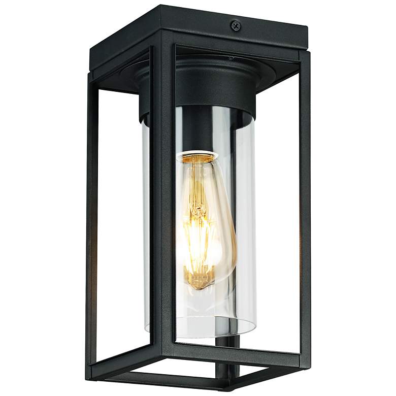 Image 2 Eglo Walker Hill 5 1/2" Wide Black Outdoor Ceiling Light