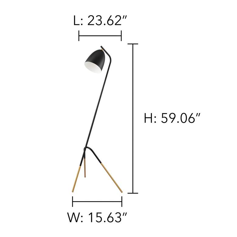 Image 3 Eglo Westlinton 59" Black and Gold Modern Metal Tripod Floor Lamp more views
