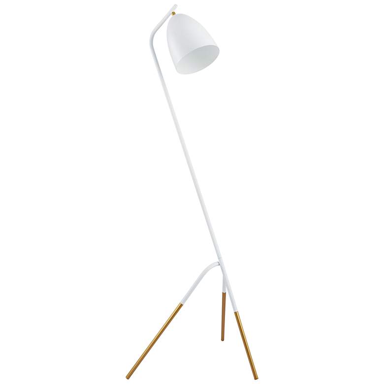 Image 1 Eglo Westlinton 59" White and Gold Leaf Modern Tripod Floor Lamp