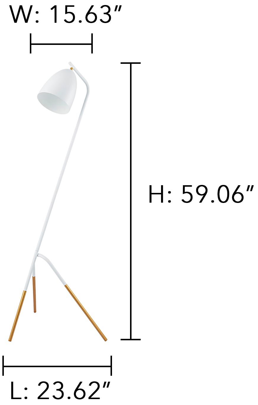 Image 2 Eglo Westlinton 59" White and Gold Leaf Modern Tripod Floor Lamp more views