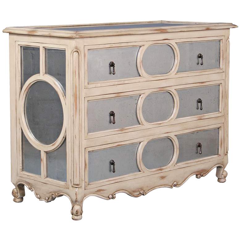 Image 1 Eglomise Antique Mirror 3-Drawer Accent Chest