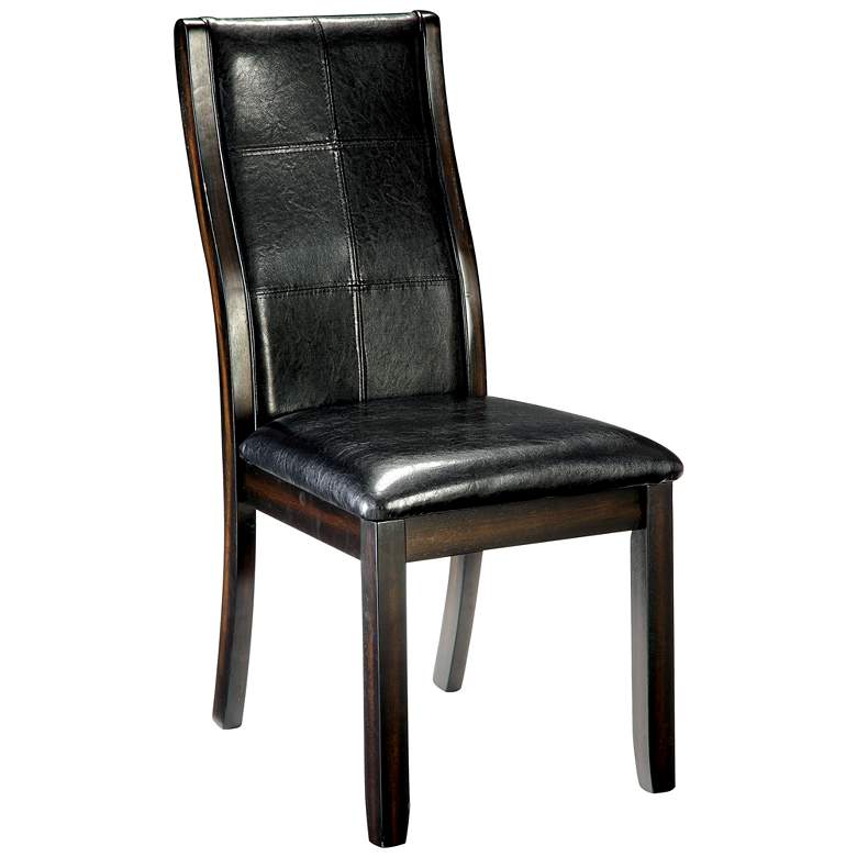 Image 7 Egnew Black Faux Leather Side Chairs Set of 2 more views