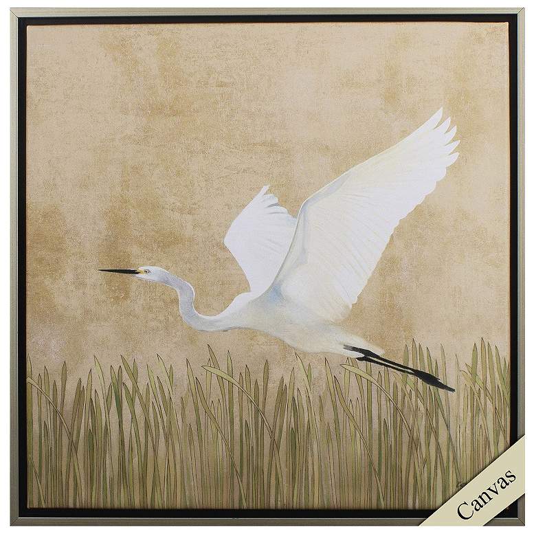 Image 2 Egret Alighting II 30"W x 30"H Canvas
