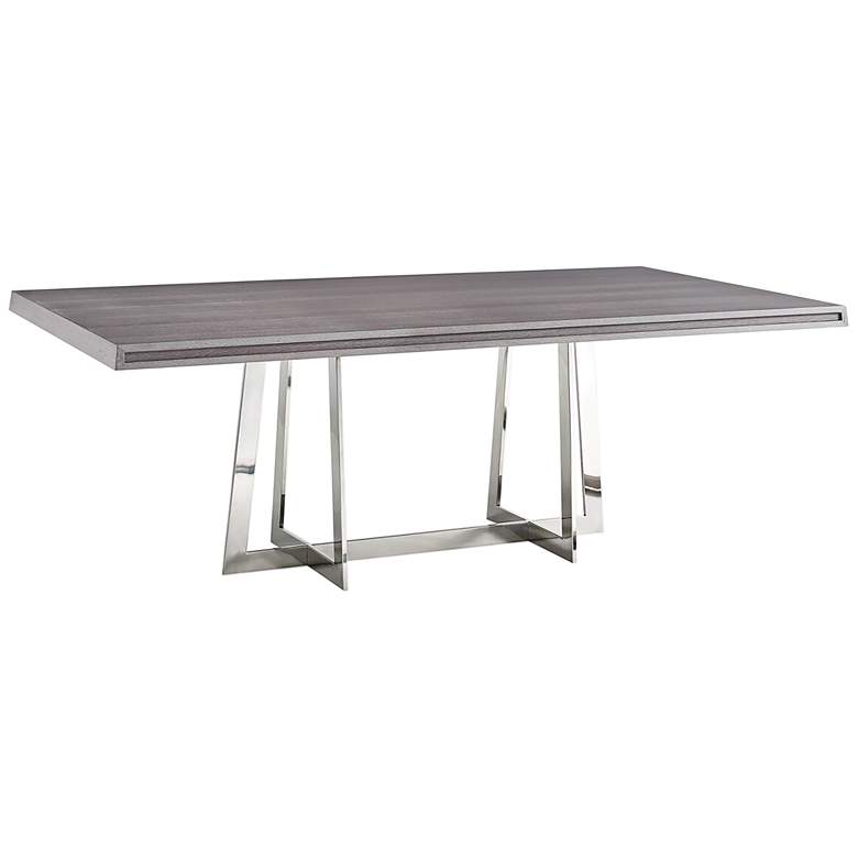 Image 1 Egypto Gray and Stainless Steel Rectangular Dining Table