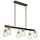 Ehart 33" Wide Gold and Black 6-Light Kitchen Island Chandelier