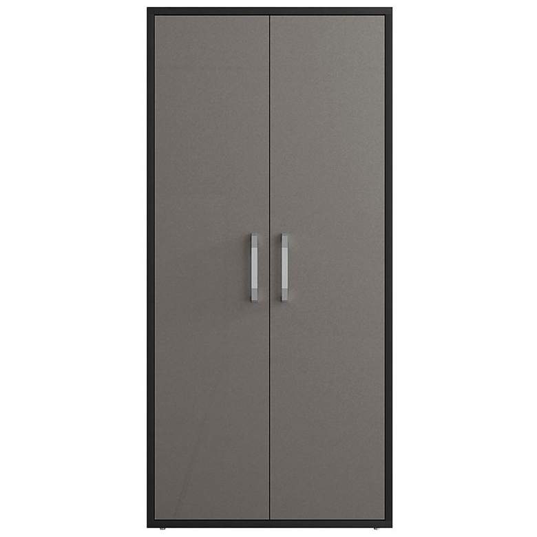 Image 1 Eiffel 73.43 inch Garage Cabinet with 4 Adjustable Shelves in Grey Gloss