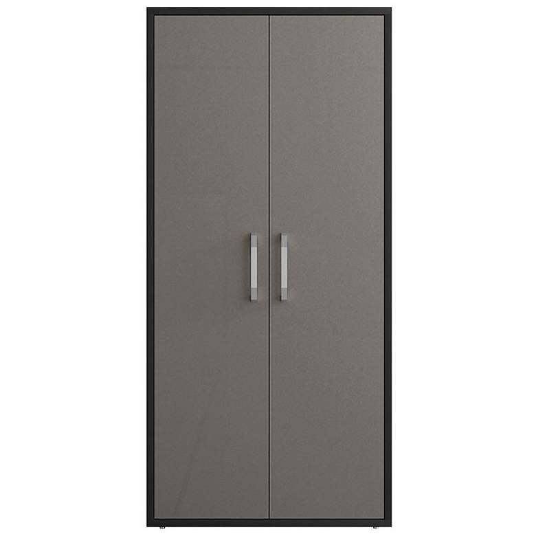Image 1 Eiffel 73.43" Garage Cabinet with 4 Adjustable Shelves in Grey Gloss