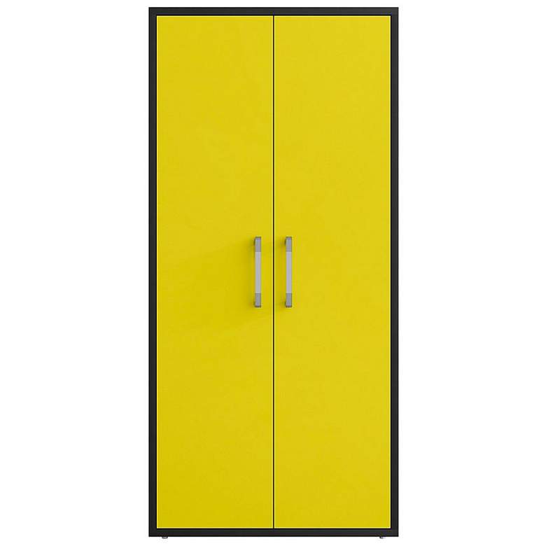 Image 1 Eiffel 73.43 inch Garage Cabinet with 4 Adjustable Shelves in Yellow Gloss
