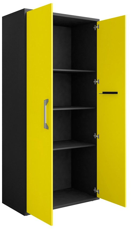 Image 5 Eiffel 73.43" Garage Cabinet with 4 Adjustable Shelves in Yellow Gloss more views