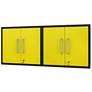 Eiffel Floating Garage Cabinet in Matte Black and Yellow (Set of 2)