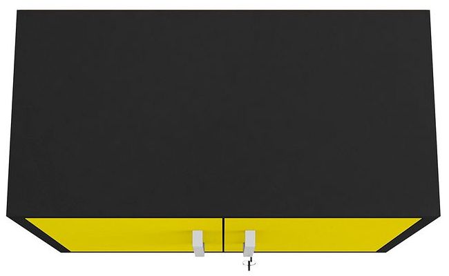 Eiffel Floating Garage Cabinet in Matte Black and Yellow (Set of 2)