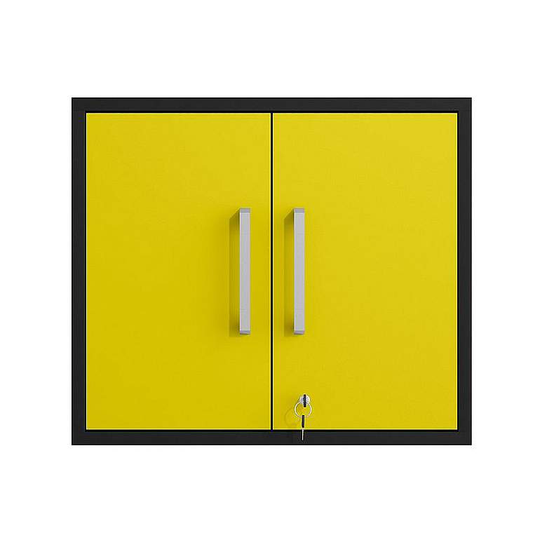 Image 1 Eiffel Floating Garage Storage Cabinet in Yellow Gloss