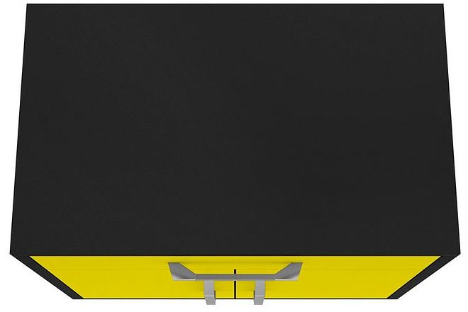 Eiffel Mobile Garage Cabinet in Matte Black and Yellow (Set of 2)