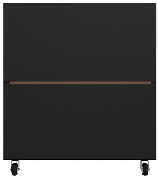 Eiffel Mobile Garage Cabinet in Matte Black and Yellow (Set of 2)