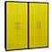Eiffel Storage Cabinet in Matte Black and Yellow (Set of 2)