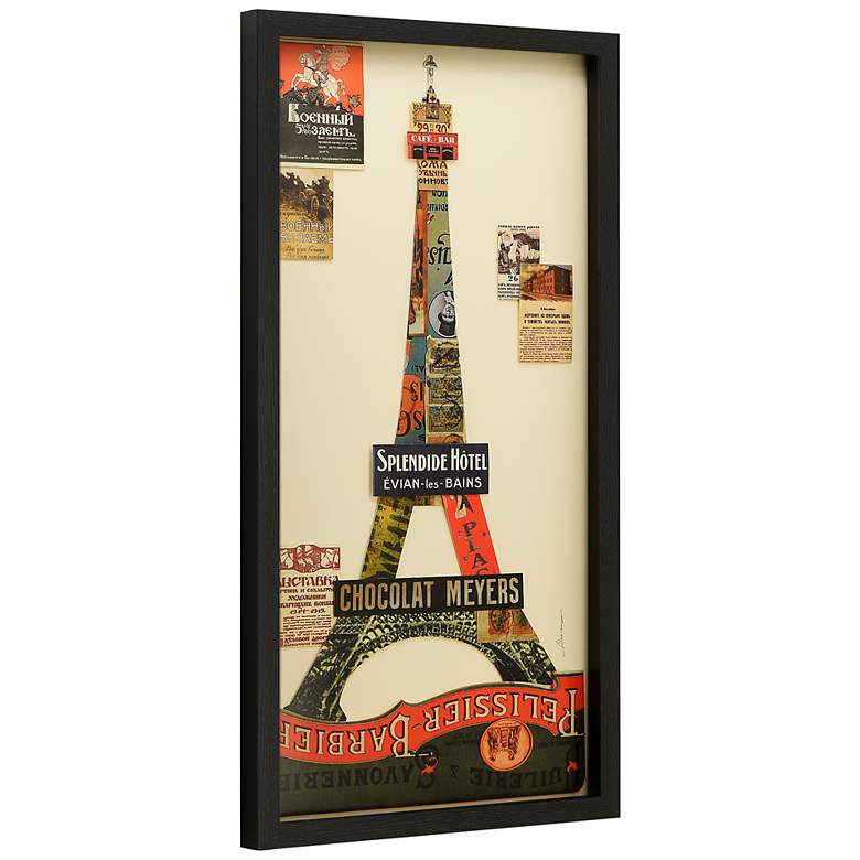 Image 4 Eiffel Tower 33" High Dimensional Collage Framed Wall Art more views